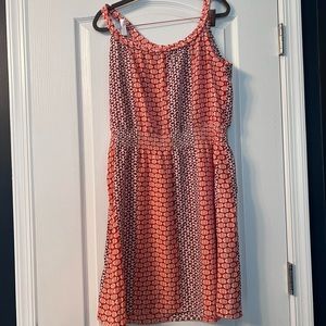 Gap patterned. Sleeveless dress, with braided straps/collar. Size large